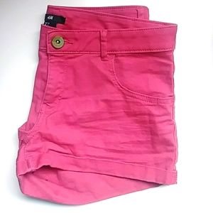 H&m red denim shorts size 6 [110]